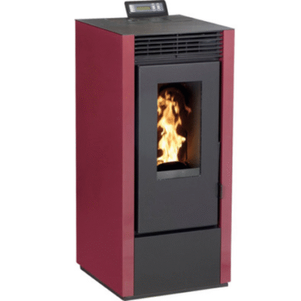 Stufa a pellet Marina 14 acciaio bordeaux 12,1 kW