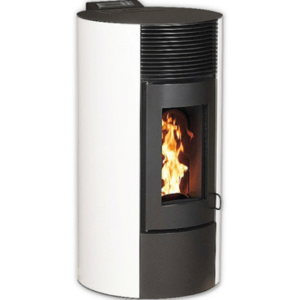 Stufa a pellet Paola 12 acciaio bianco 11,4 kW
