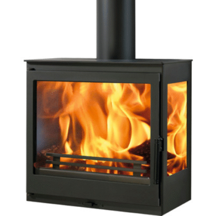 Stufa a parete Panadero Onix, acciaio nero, 7,1 kW