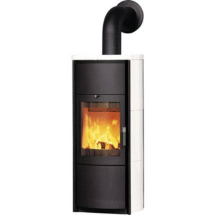Stufa a legna Hark Keno ECOplus in ceramica bianca da 7 kW