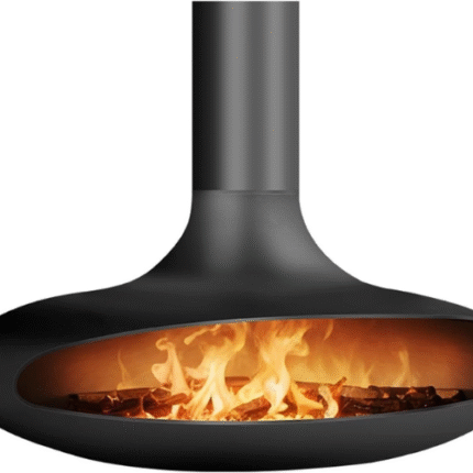 Camino elettrico sospeso per soggiorno - Decorazione per camino a legna - Fiamma imitazione 3D - Versione 3D - Stufa per camino (media)