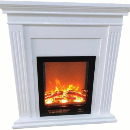 Chimenea eléctrica HFERTSCN con repisa, chimenea decorativa independiente de roble con efecto de llama LED realista, calentador de chimenea FANDIAO